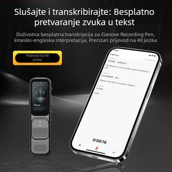 Snimatelj zapisnika olovka P10, MP3/WMA, 20 h snimanja, TF kartica, dvostruki mikrofoni