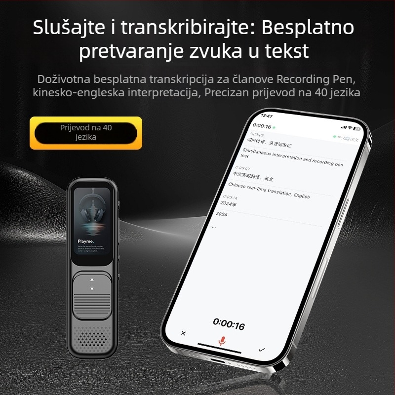 Snimatelj zapisnika olovka P10, MP3/WMA, 20 h snimanja, TF kartica, dvostruki mikrofoni