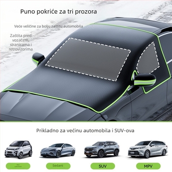 Prednja zaštita od sunca za auto, Oxford platno, ugradbeni sustav, univerzalna prilagodba, zaštita prozora automobila, minimalistički stil