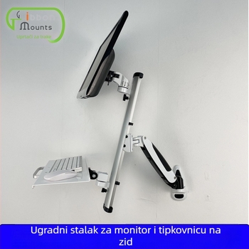 WS04 Monitor nosač od aluminijske legure s podiznim mehanizmom za tipkovnicu – Gibbon, nosivost 0–4.5 kg, težina 6 kg, tip podizanja