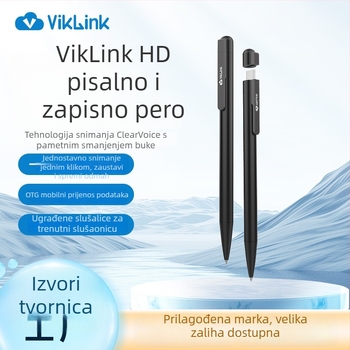 VK VR100 Profesionalno HD zapisno pero s Type-C sučeljem, ugrađeni trodirekcijski mikrofon, 16 sati snimanja, MP3/WMA/WAV formati, kućište od aluminijske legure