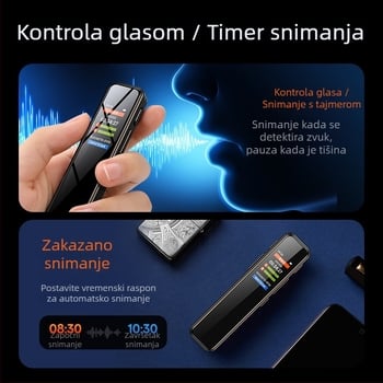 Prijenosni diktofon s HD redukcijom šuma za odvjetnike, 10 sati snimanja