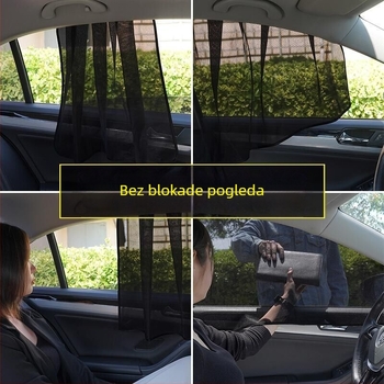 Auto sjenilo za prozor od najlonske mreže, montaža vakuumskim čašicama, univerzalna primjena, 40 g, tisk logotipa