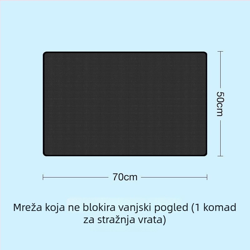 Auto sjenilo za prozor od najlonske mreže, montaža vakuumskim čašicama, univerzalna primjena, 40 g, tisk logotipa