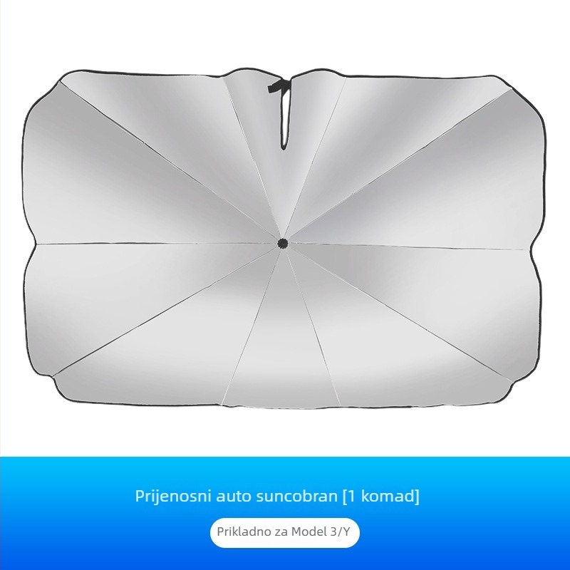 Tesla prednje sjenilo za auto, univerzalno, anti-glare, ispis logotipa, licencirana privatna marka
