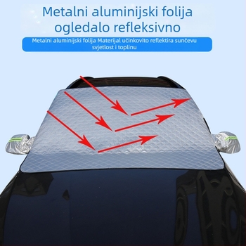 Panel za sunčevu zaštitu automobila za prednje staklo s tri prozora - aluminijska folija, ugradnja, univerzalna prilagodba, minimalistički stil