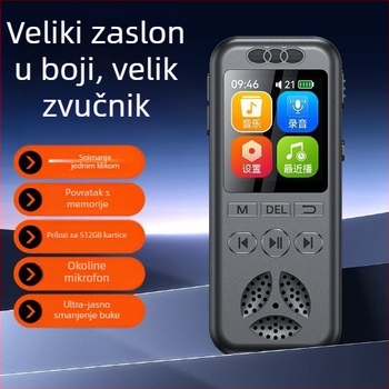 Digitalni diktafon za glas Q7 s besplatnim snimanjem i kontrolom glasa, MP3/WAV, 25–50 sati snimanja, TF kartica, USB 2.0, 1 mikrofon, domet snimanja 500 m