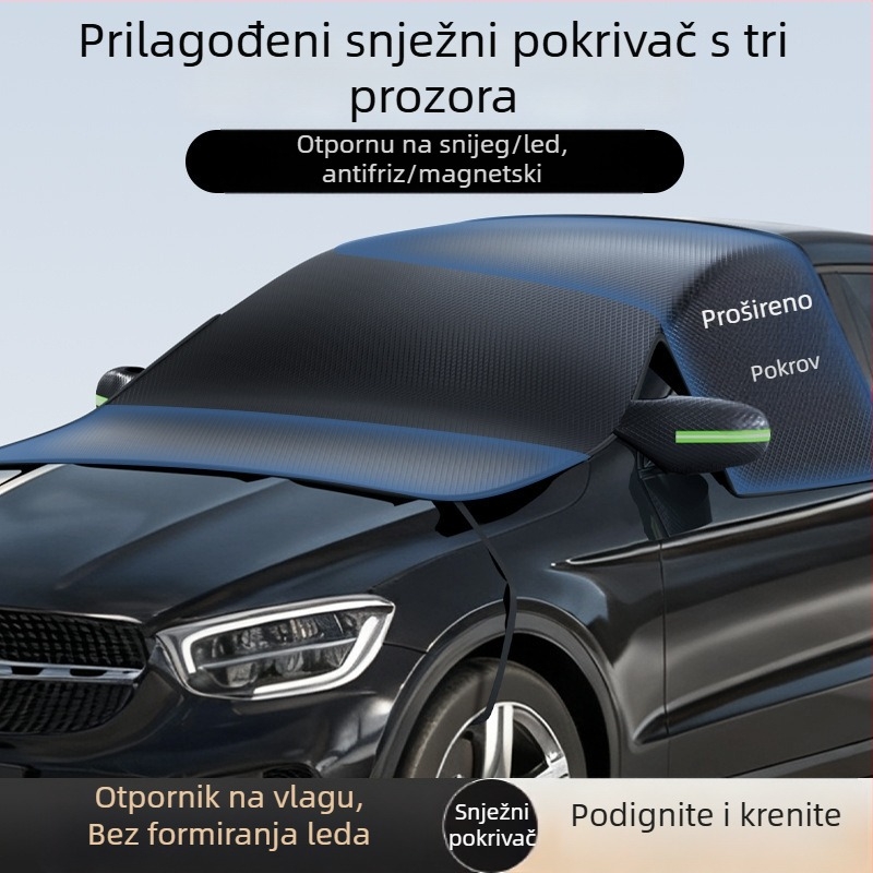 Univerzalni auto suncobran od Oxford tkance, magnetsko pričvršćivanje, prilagodljiv pokrov za zaštitu od leda i snijega