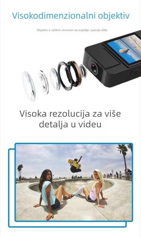 CS06 akcijska kamera s WiFi, 1080P, 1,4-inčni LCD, okretni objektiv, pohranjivanje na TF karticu