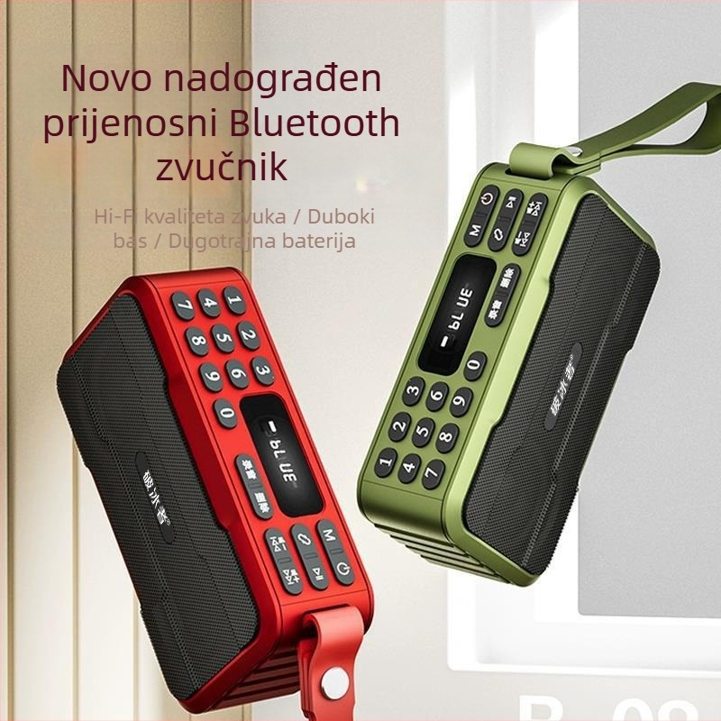 Huibang B08 Bluetooth zvučnik, multifunkcionalno radio, utor za karticu, snažan bas, USB player