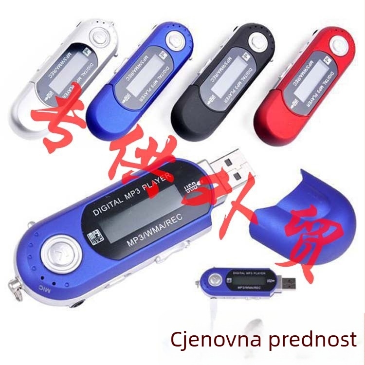 MP3 player s FM radiom i snimanjem, memorija 2GB/8GB, 3,5 mm priključak za slušalice, upravljanje tipkama