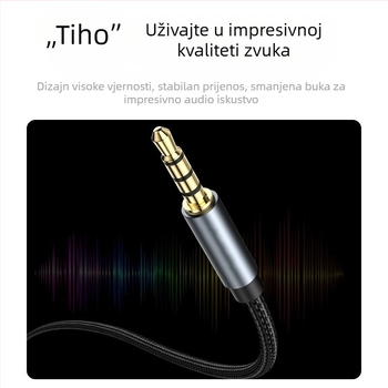 EDELINK AUX001 Produžni kabel za slušalice 3,5 mm, muški–ženski, zlatni konektori, najlonsko opletenje, za PC audio s mikrofonom