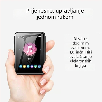 Bingjie X1 Bluetooth MP3 player s TF kartom, podržava MP3/WMA/WAV/OGG audio i AVI/WMV/FLV/AMV video, do 60 sati reprodukcije