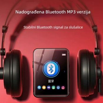 Bingjie X1 Bluetooth MP3 player s TF kartom, podržava MP3/WMA/WAV/OGG audio i AVI/WMV/FLV/AMV video, do 60 sati reprodukcije