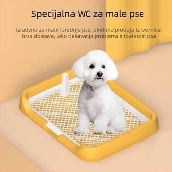 Yunce PP WC za pse – plošni tip, odvojiva kolona, mreža protiv prskanja, lako se čisti