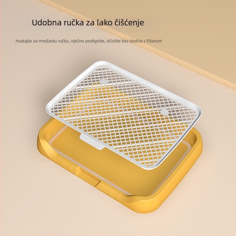 Yunce PP WC za pse – plošni tip, odvojiva kolona, mreža protiv prskanja, lako se čisti