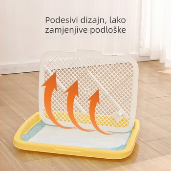 Kućna toaletna posuda za pse s povećanim ograničavajućom ogradom, zaštita od prskanja za male pse, podloga za obuku mokrenja