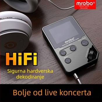 mrobo C5 MP3 player USB 3.0, podrška audio formata MP3/WMA/WAV/OGG/FLAC/APE, AMV video, TF kartica, 60 sati reprodukcije