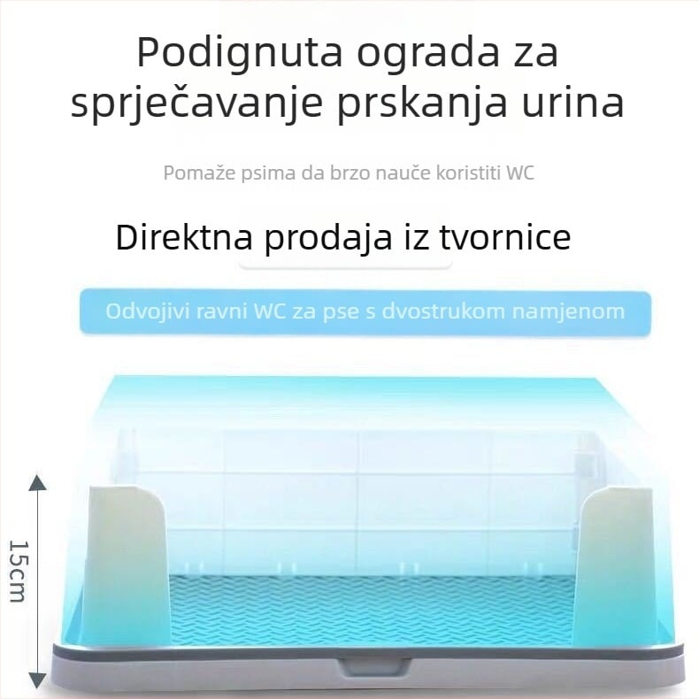Toalet za kućne ljubimce s uklonjivim posudom za otpad i zaštitom od prskanja