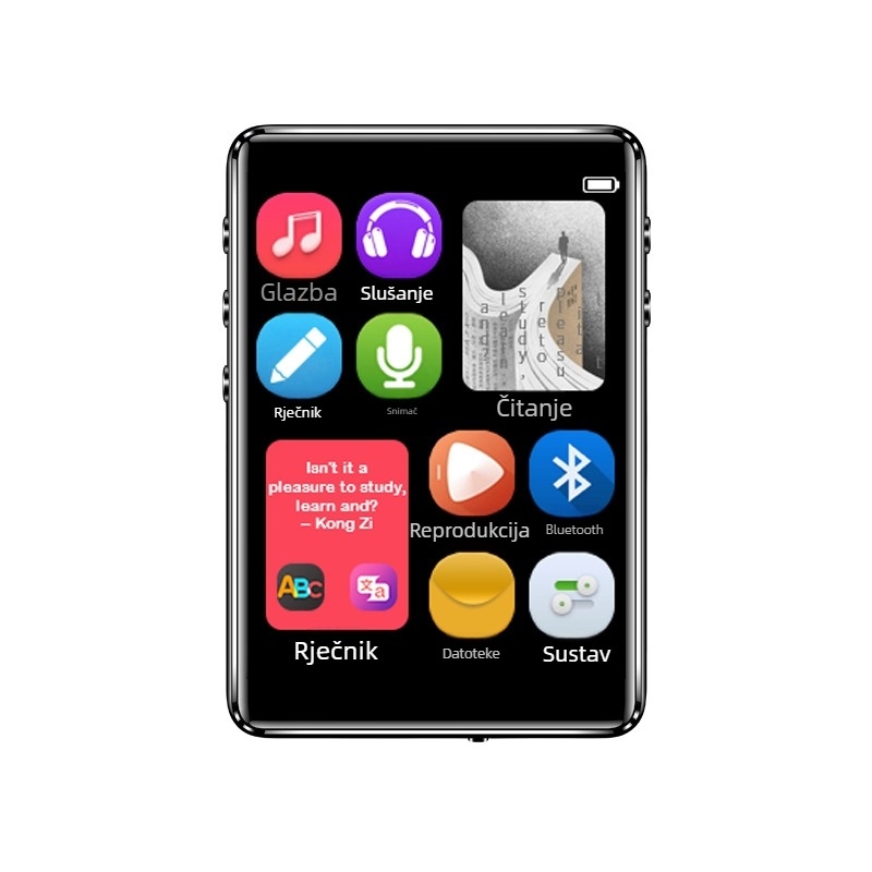 MP3/MP4 player s Bluetoothom, englesko-kinješki rječnik i pretraživanje riječi, studentsko izdanje, podrška TF karti