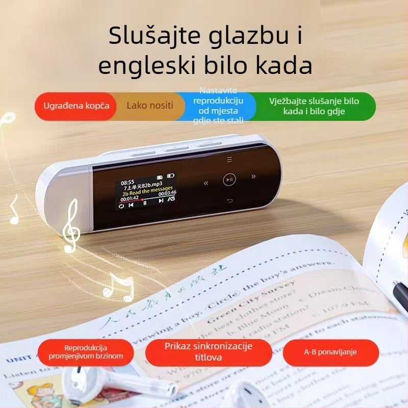 Ruizu X69 MP3/MP4 player za učenike – izdanje za slušanje engleskog