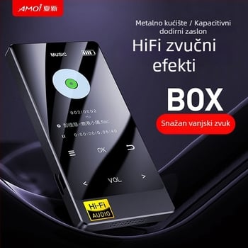 MP3 player Amoi x3, 320x240 rezolucija, USB 2.0, dodirni zaslon, podrška TF kartici, MP3/WMA/WAV/OGG/FLAC/AAC/APE