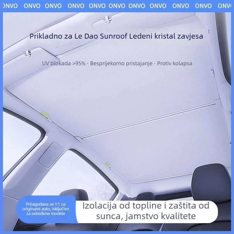 Zavjesa za zaštitu od sunca za Nio L60 panoramsko staklo, mrežasti materijal, ugrađena montaža, prilagodba dostupna, tisak logotipa