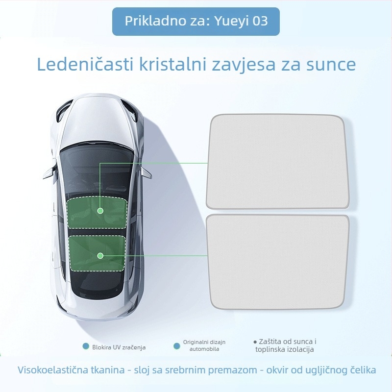 Zavjesa za zaštitu od sunca za Nio L60 panoramsko staklo, mrežasti materijal, ugrađena montaža, prilagodba dostupna, tisak logotipa