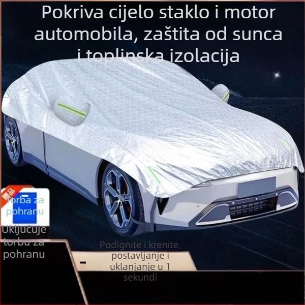 Polovično pokrivalo automobila s zaštitom od sunca i toplinskom izolacijom, universalno debelo za sve sezone