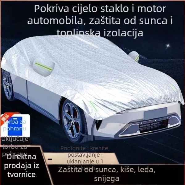 Polovično pokrivalo automobila s zaštitom od sunca i toplinskom izolacijom, universalno debelo za sve sezone