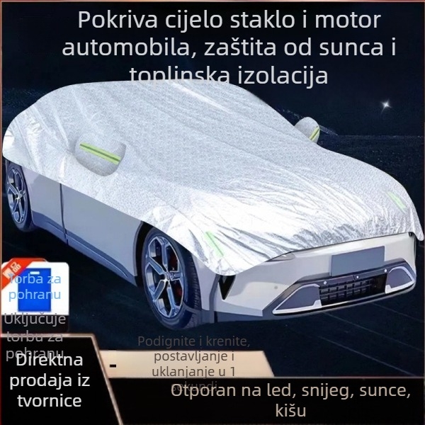 Polovično pokrivalo automobila s zaštitom od sunca i toplinskom izolacijom, universalno debelo za sve sezone