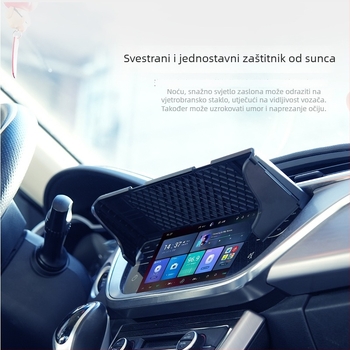 Sjenilo za automobilni zaslon: centarni zaslon, anti-refleksija, ABS materijal, teleskopijska montaža, opća kompatibilnost, moguć ispis logotipa, licencirana privatna marka