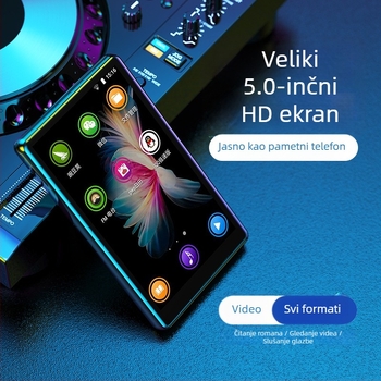 Android-bazirani prenosni MP4 player s Bluetoothom, podrška TF kartici, dodirni zaslon 800x480, baterija 5000mAh, podržava MP3/OGG/FLAC/APE