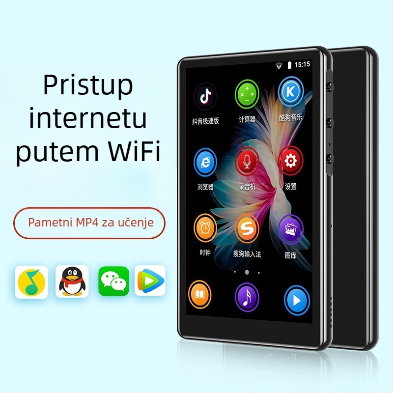 Android-bazirani prenosni MP4 player s Bluetoothom, podrška TF kartici, dodirni zaslon 800x480, baterija 5000mAh, podržava MP3/OGG/FLAC/APE