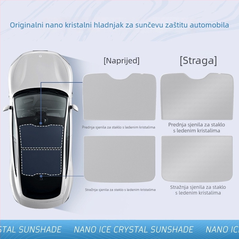 Auto sjenilo za Xiaomi SU7 – ledeno kristalni materijal, Snap-in ugradnja, krovni dio