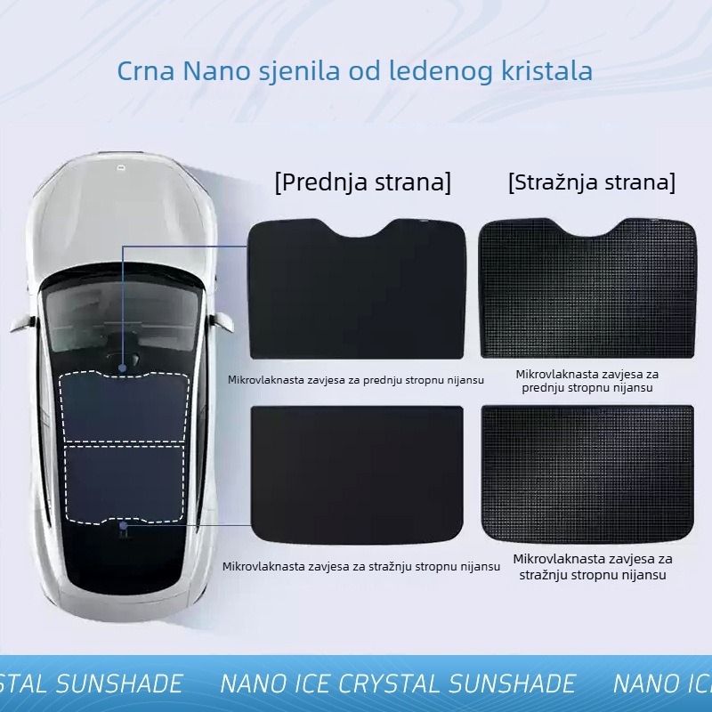 Auto sjenilo za Xiaomi SU7 – ledeno kristalni materijal, Snap-in ugradnja, krovni dio