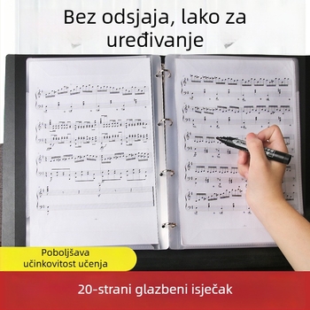 A4 partituran s klipsama za klavir, drveni okvir, spremnik za note
