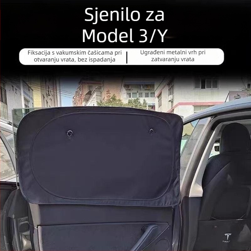 Tesla Model Y zavjesa za bočne prozore, Oxford tkanina, viseći tip, privatnost i zaštita od sunca
