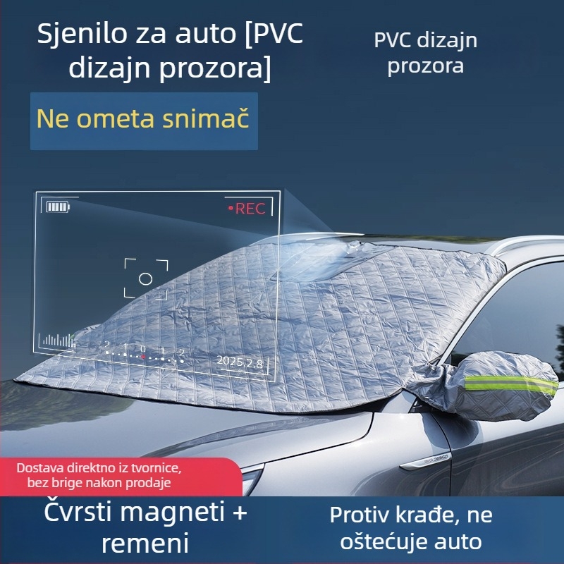 Auto sunčana zaštita za prednje staklo, debeli toplinski štit, univerzalna prilagodba, ugrađena instalacija