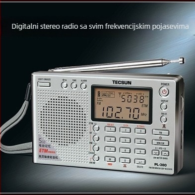 Desheng PL-380 radio s punim rasponom, digitalnim tuniranjem, stereo zvuk, ugrađeni zvučnik, digitalni prikaz