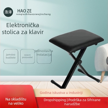 Music Companion Sklopiva stolica za okvir elektroničkog orgulja — metalna kožna konstrukcija, model Folding Chair