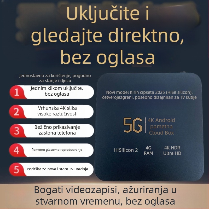 Android TV Box s procesorom Hisense, 1GB RAM, 8GB memorije, 4K izlaz