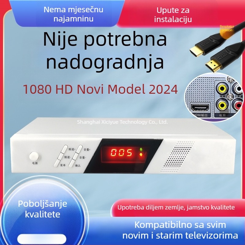 HD set-top kutija | univerzalna kompatibilnost sa starim i novim TV-ima | izlaz 480p, 128 MB RAM, Wi-Fi