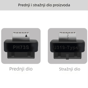 Type-E USB header adapter kartica: 19/20-pin na Type-E sučelje, prednja ploča s Type-C priključkom