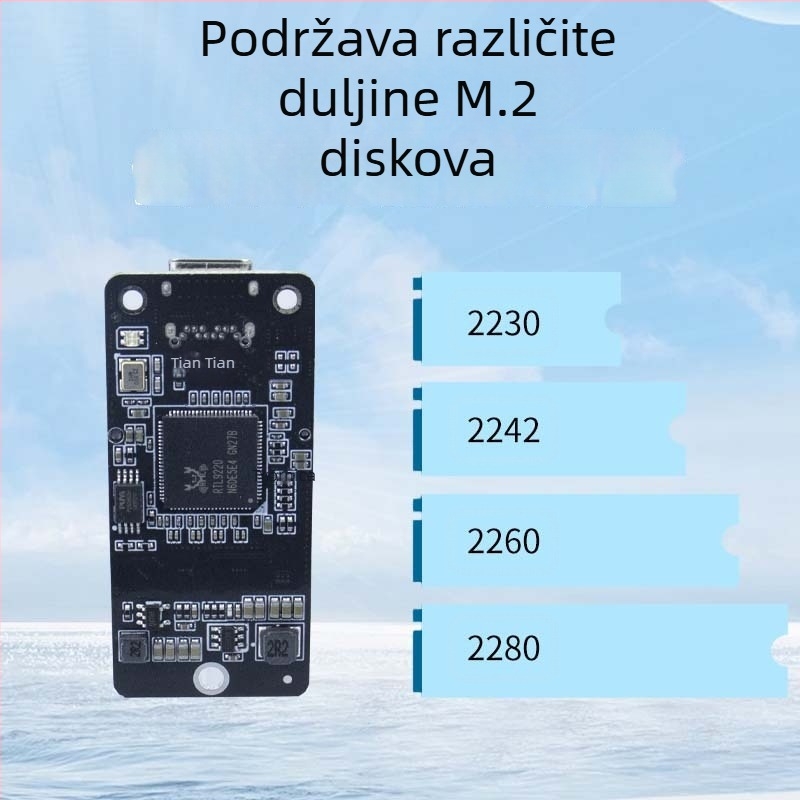 M.2 SSD adapter kartica s čipom 9220, USB 3.0 sučelje, 20 Gbps prijenos, model 9220-U128