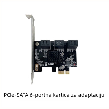PCIe na SATA 3.0 adapter kartica, 6-portna SATA ekspanzija, ASM1061 kontroler, 6 Gbps