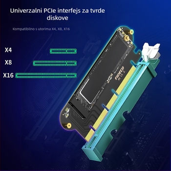NVMe na PCIe proširna kartica za stolna računala – 3.0/4.0 na M.2 adapter, PCIe sučelje, 64Gbps prijenos, model NV1P