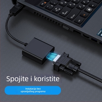 DP na VGA adapter kabel s bakrenim jezgrom i visokokvalitetnim čipom, brzina prijenosa podataka 10