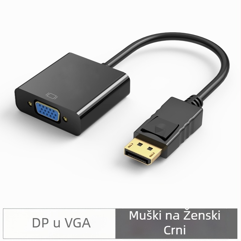 DP na VGA adapter kabel s bakrenim jezgrom i visokokvalitetnim čipom, brzina prijenosa podataka 10