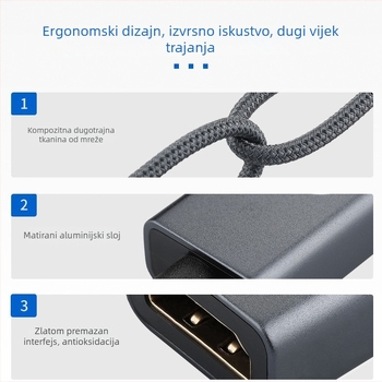 Type-C na HDMI ženski adapter kabel, 4K60Hz, PS176 čip, duljina 0,2 m